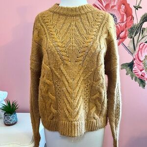 EUC XS A New Day Sweater Chunky Knit Camel Light Brown Chestnut 095